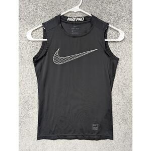 Nike Pro Dri-FIT Shirt Mens Medium Black Sleeveless Training Tank Top Athletic